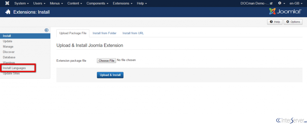 Install new Language in Joomla