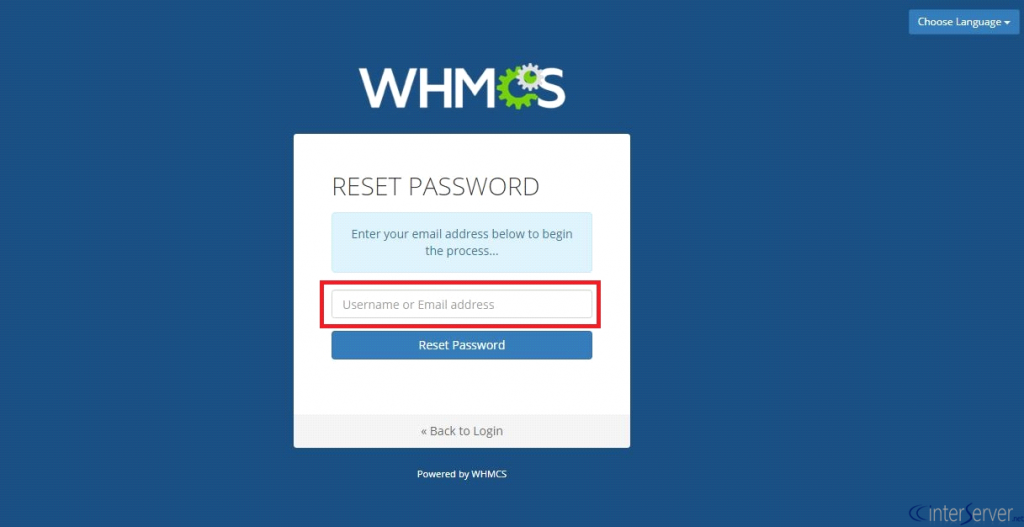 Reset password