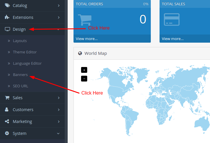 How to manage banners in OpenCart - Step 1 and 2