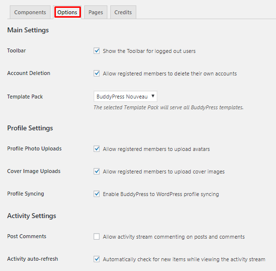 WordPress BuddyPress Plugin