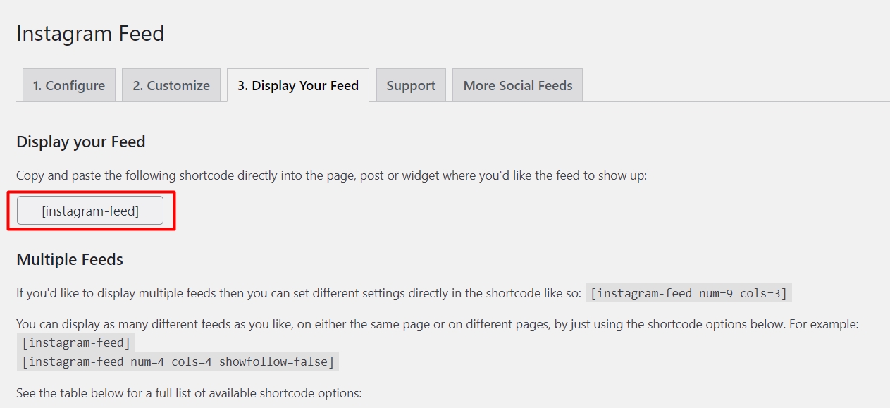 Shortcode to show Instagram feed in WordPress