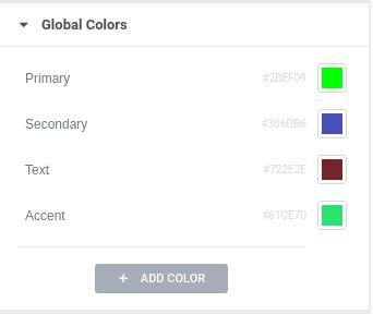Set global colors in Elementor