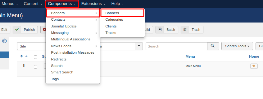 Create a banner in Joomla