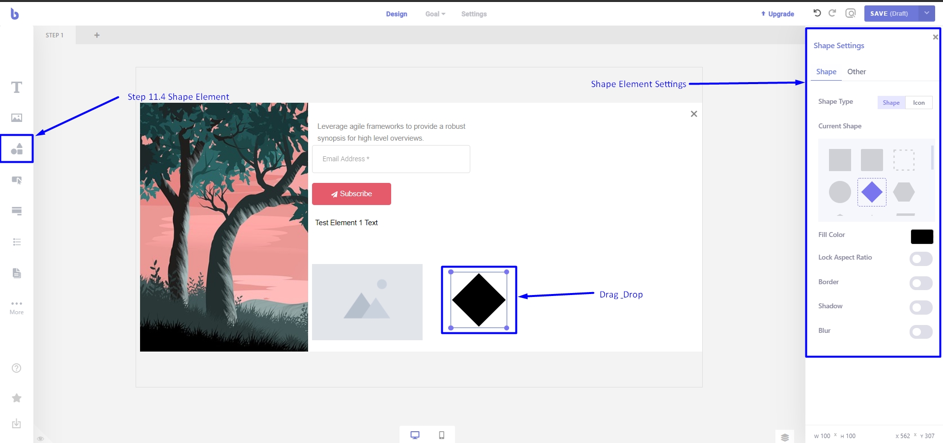 Shape element in Brave conversion engine