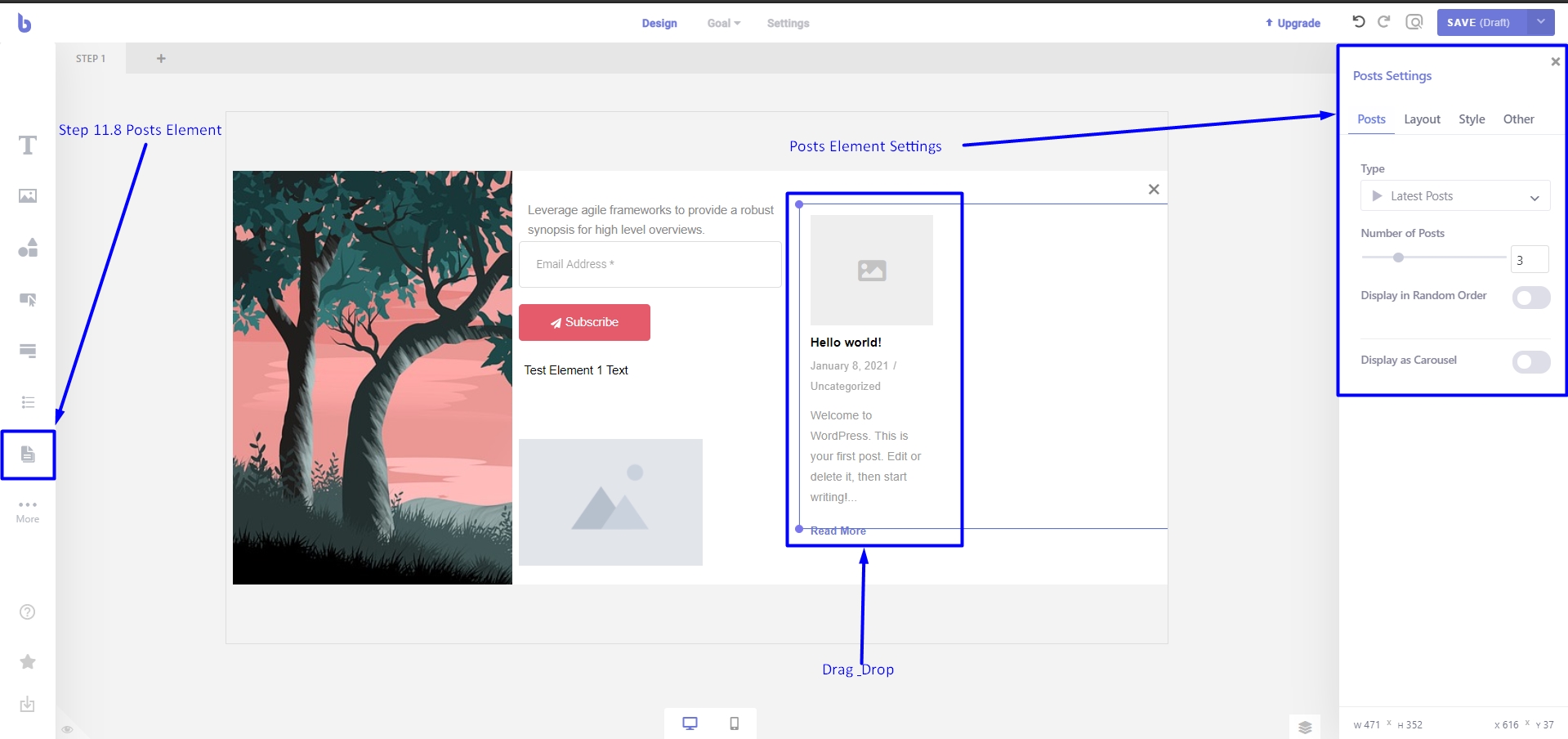 Posts Element in Brave conversion engine