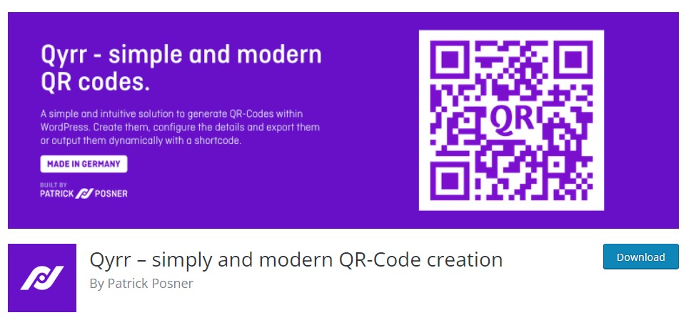3.Qyrr simply and modern QR Code creation