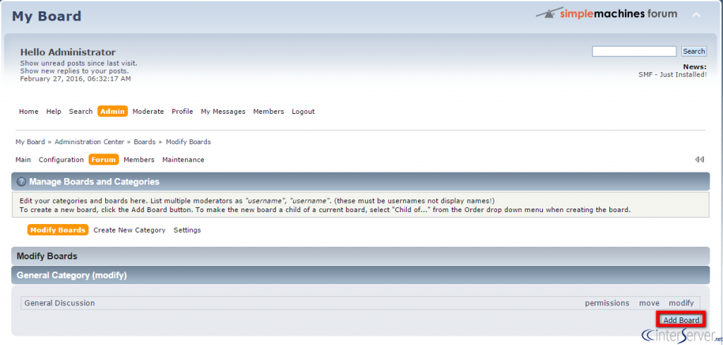 Create new forum