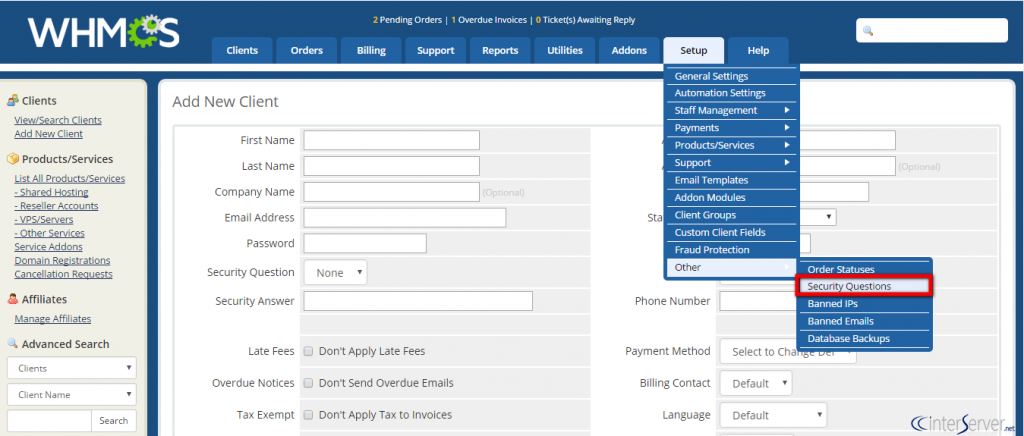 Security Questions