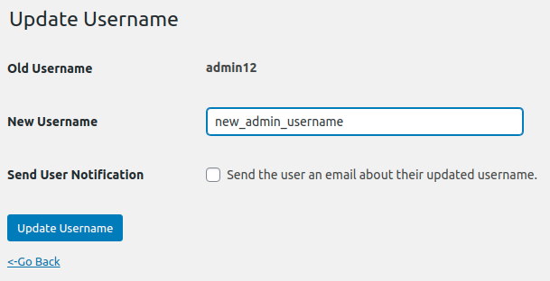 Update username form