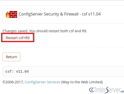 Disable lfd for ip block