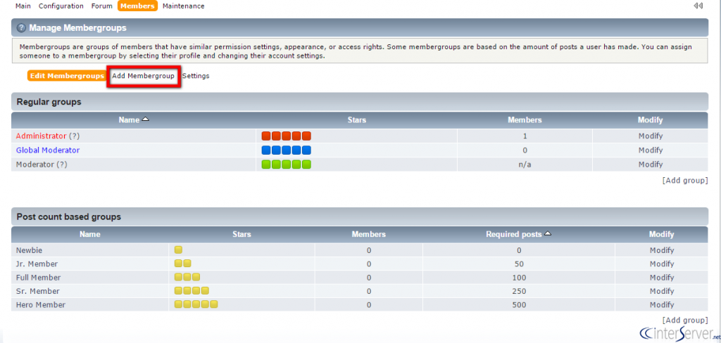 Manage membergroups in SMF