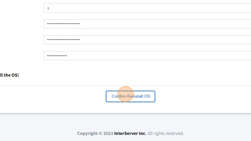 How to Re-install the OS on a VPS - Step 18