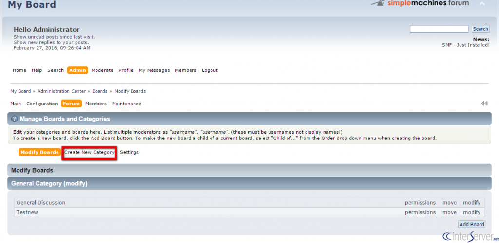 Manage category in SMF