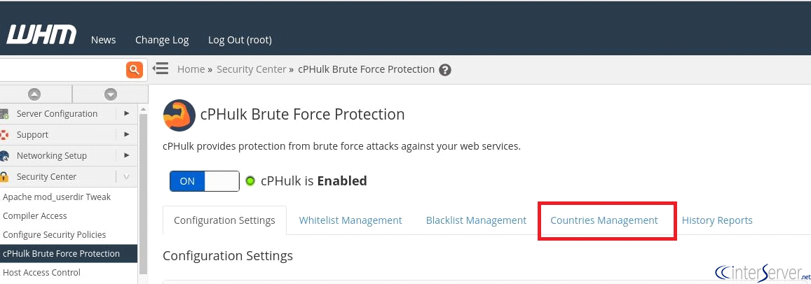 Whitelist or Blacklist Countries in cPHulk