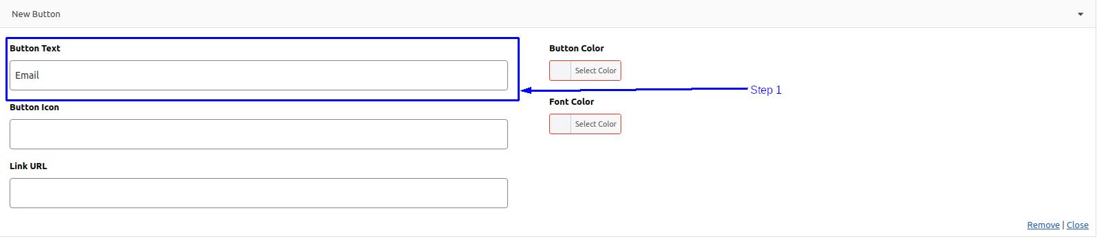 Set the button text for custom sticky buttons