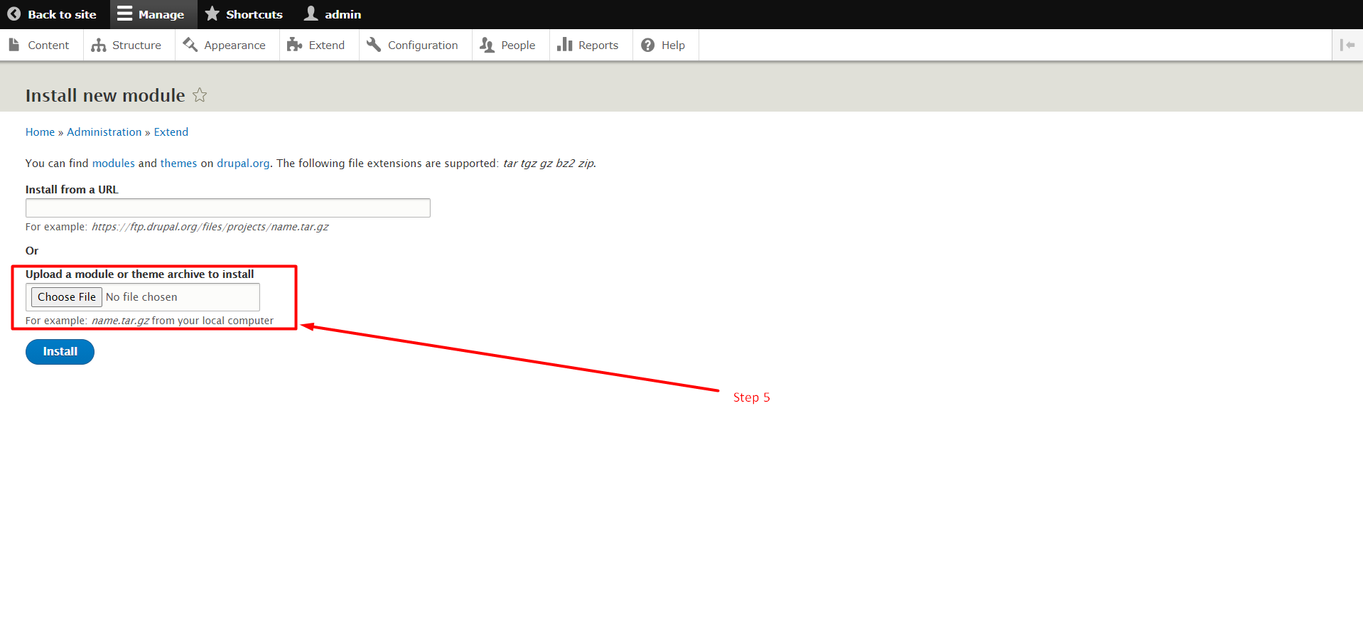 How to install a module in Drupal - Step 4.2