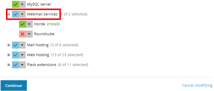 Mail account in Plesk