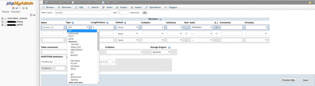 Database Table4