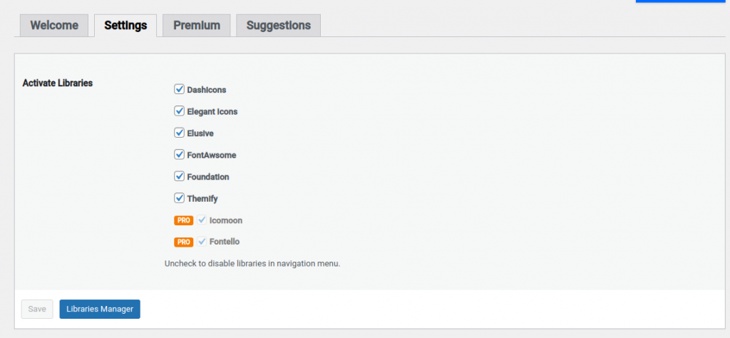 WP Menu Icons - Configuration