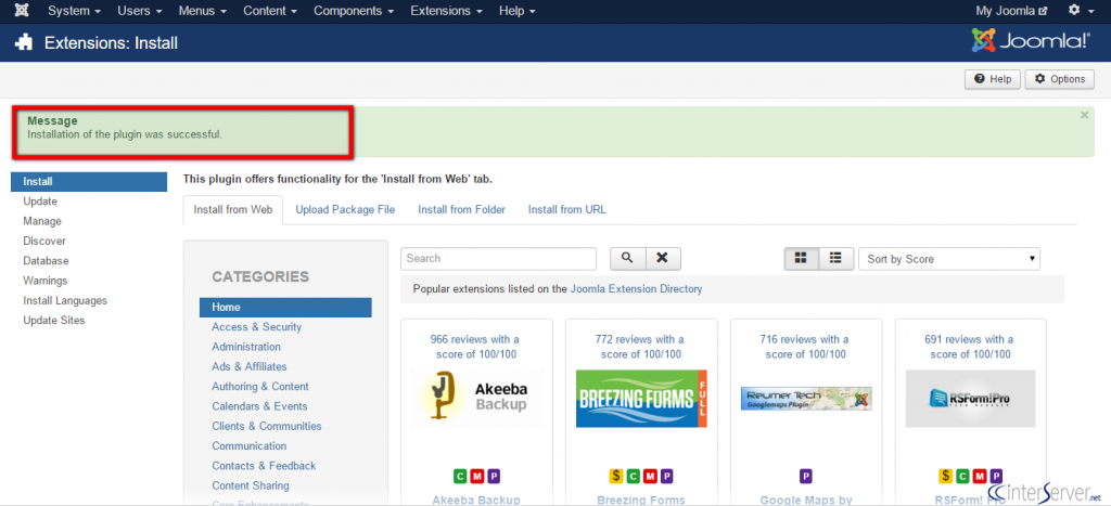 Install Joomla App Store Extension