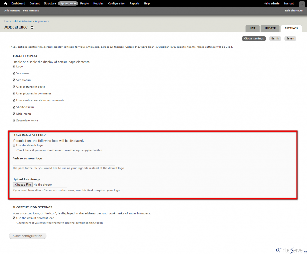 Upload custom logo in Drupal