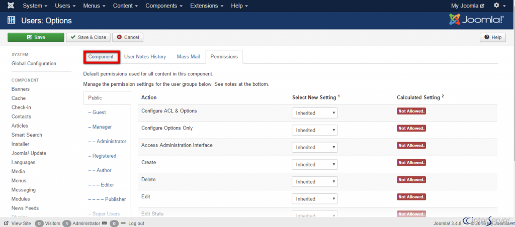 Disable User Registration in Joomla