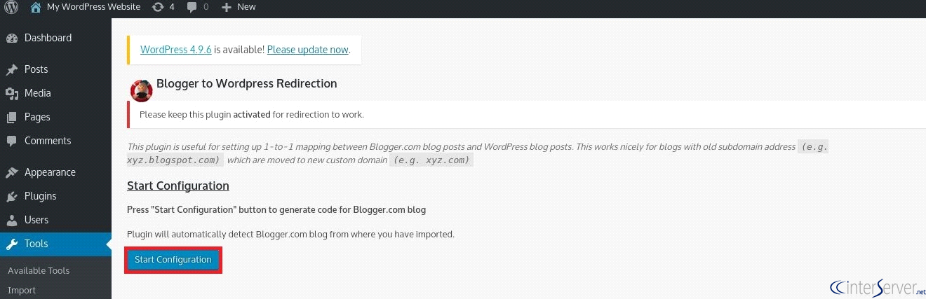 Blogger to WordPress Redirection Using Plugin