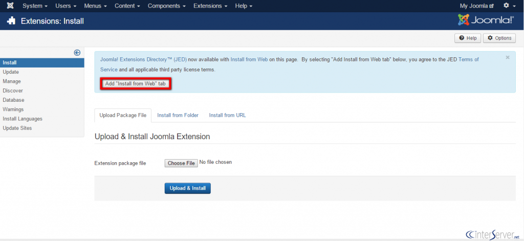 Install Joomla App Store Extension