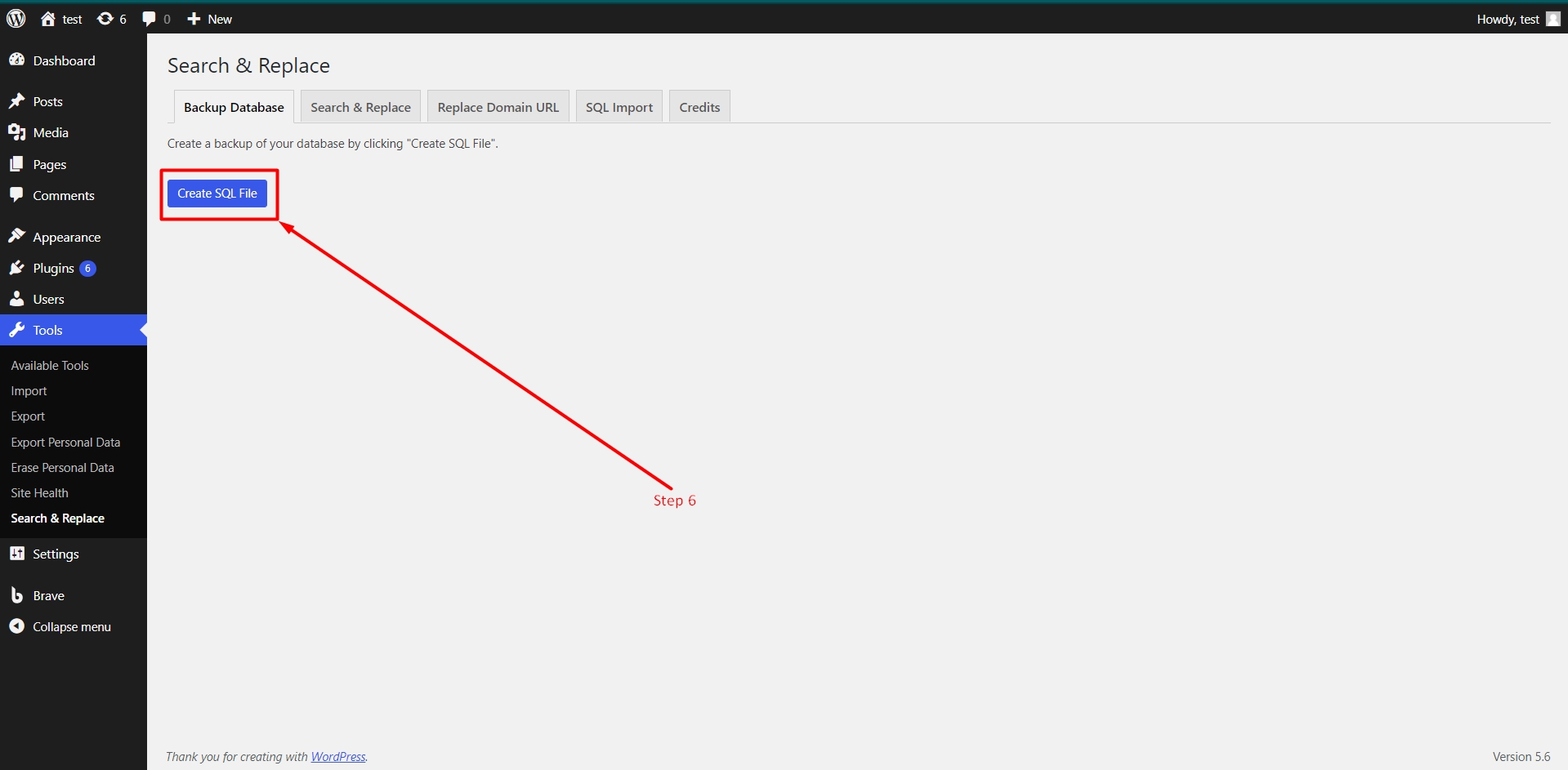 Export current WordPress data to SQL format