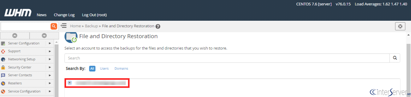 Backup restoration