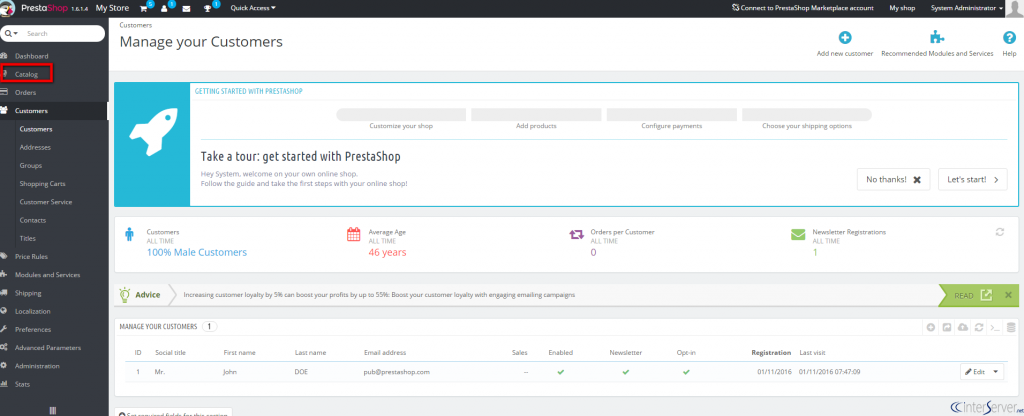 Create product in PrestaShop