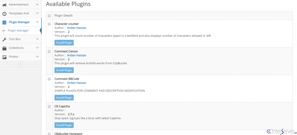 Install Plugins in ClipBucket