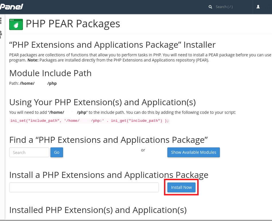 How to add PHP PEAR Package