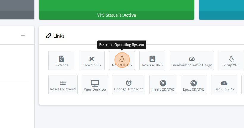 How to Re-install the OS on a VPS - Step 4
