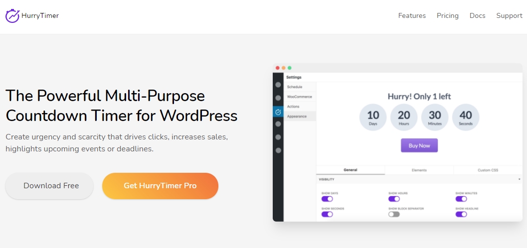 Hurry timer for WordPress