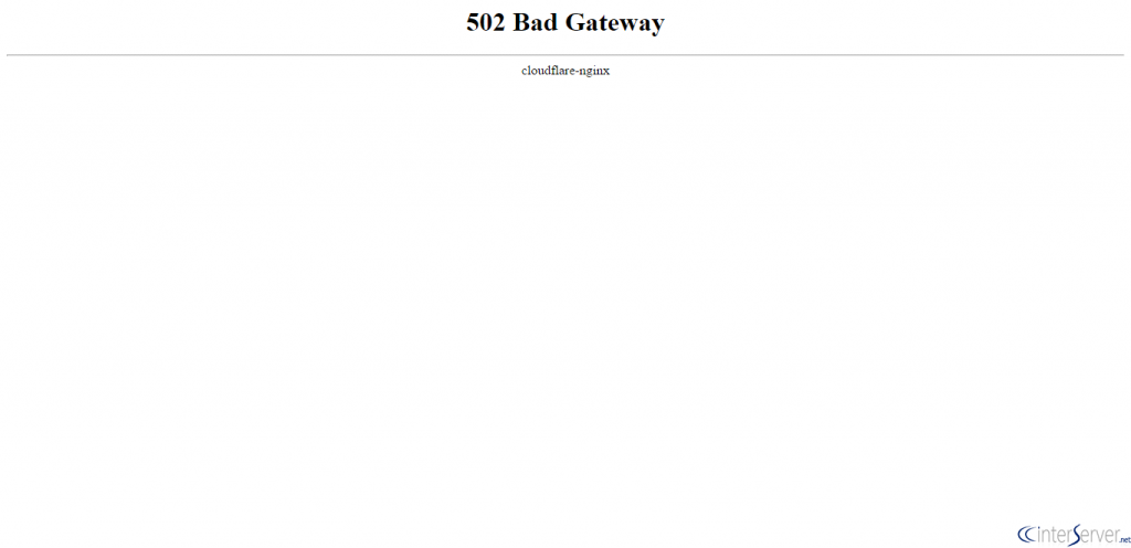 502 bad gateway