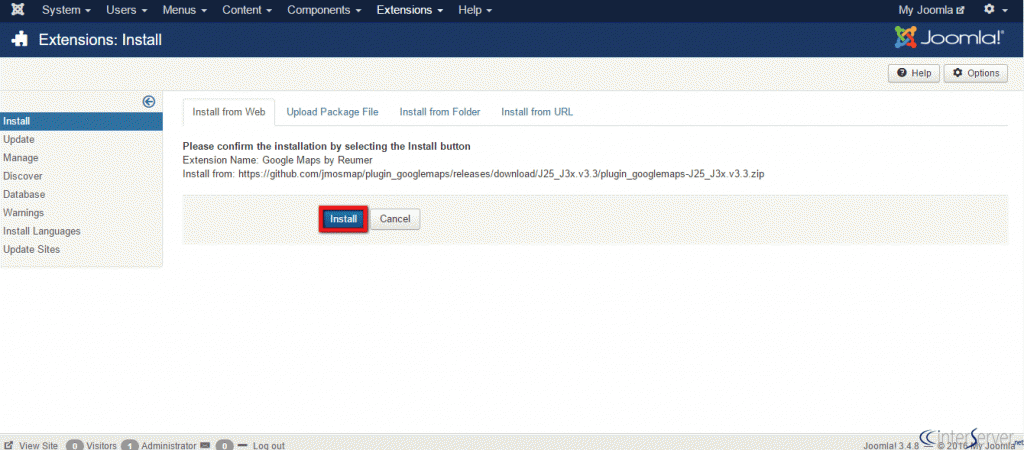 Install Joomla App Store Extension