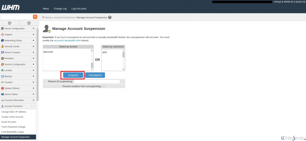 Suspend or unsuspend
