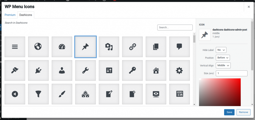 Set Menu Icons in WordPress - Step 4