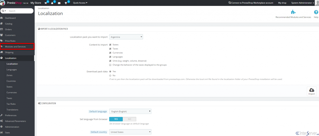 Install modules in PrestaShop