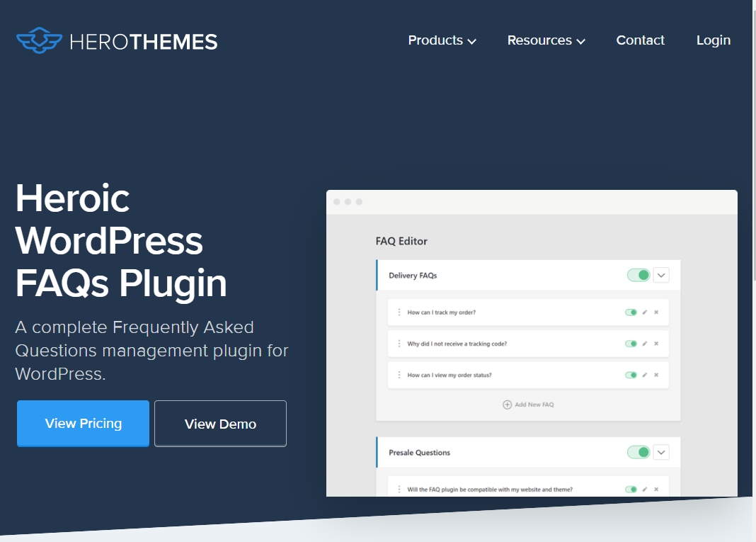 Heroic FAQs plugin for WordPress