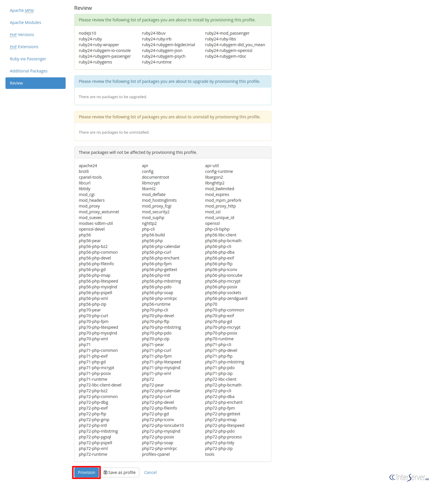 NodeJS in cPanel