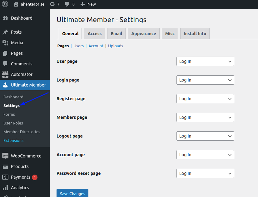 General Settings in Ultimate Member