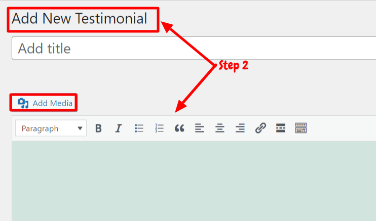 Create New Testimonial