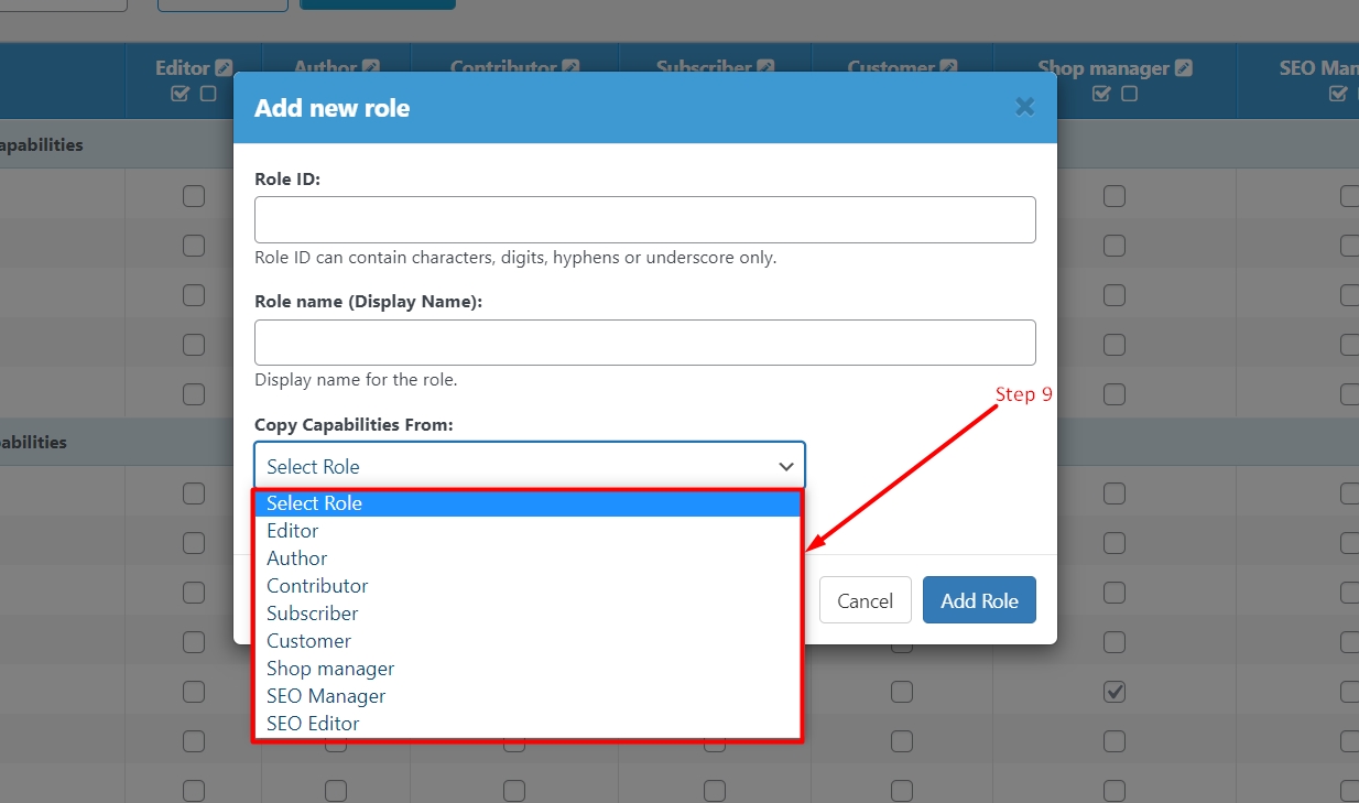 Copy capabilities from other Roles