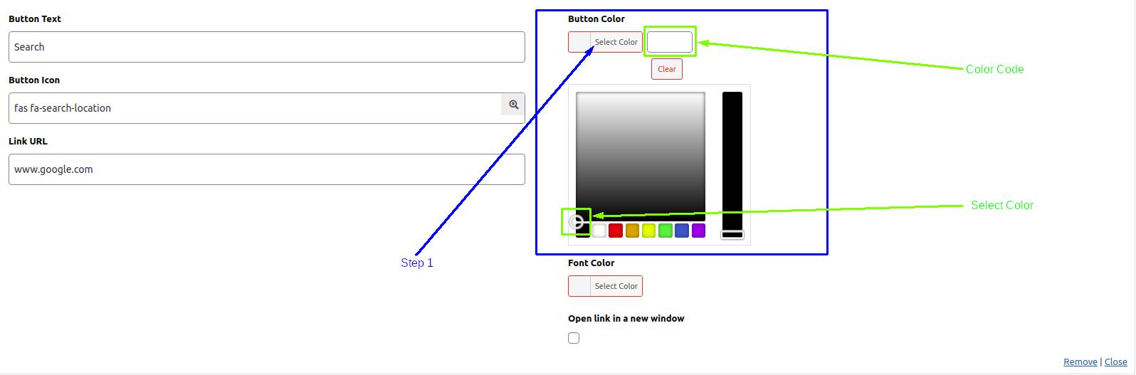 Configure button color for sticky side button