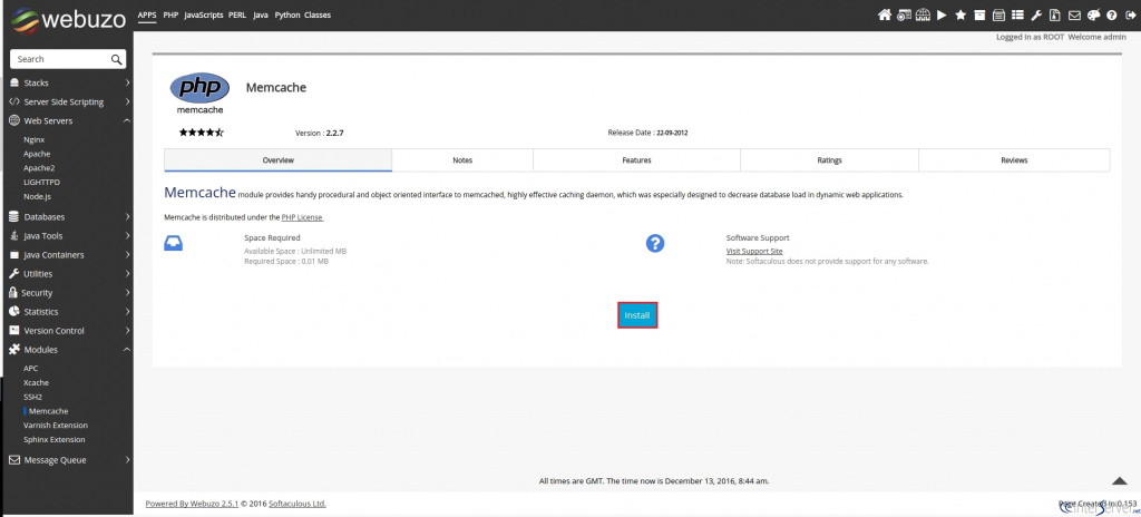 Install Memcache