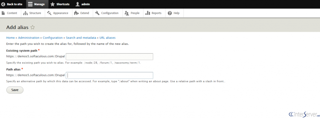 URL alias in Drupal