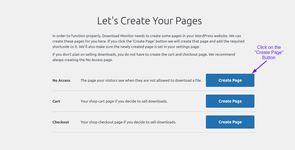 Create a page for different scenarios