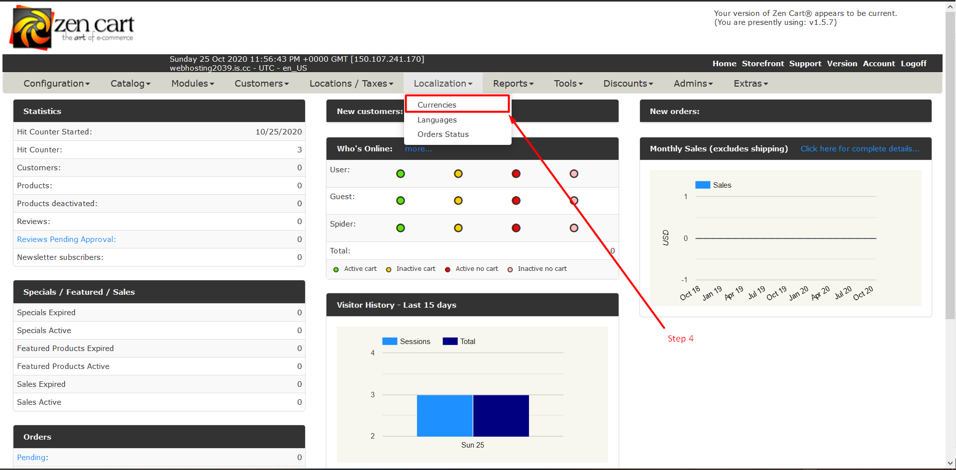 How to add currencies in Zencart - Step 4